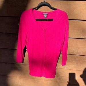 Doncaster Pink Women's Silk Cardigan size Large